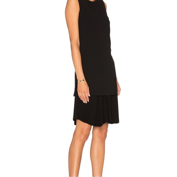 Theory Black Malkan P Winslow Layered Pleated Skirt Dress Size 4 - Picture 3 of 9